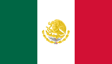 [Bandera Nacional (National Flag of Mexico) with golden/grey coat of arms. By Juan Manuel Gabino Villasc&aacute;n]